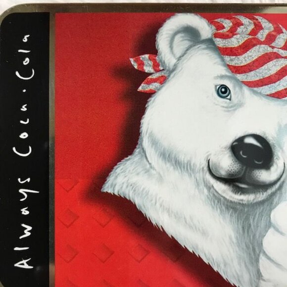 Vintage Set of 2 Coca-Cola Polar Bear 'Always Coca-Cola' Hinged Lid Tins - Picture 4 of 12